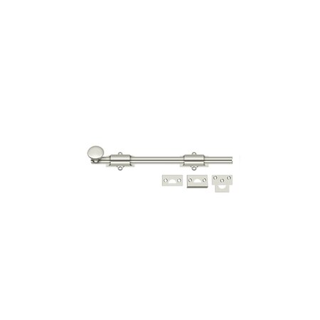 Deltana 12 Surface Bolt; Heavy Duty; Bright Nickel Finish 12SB14